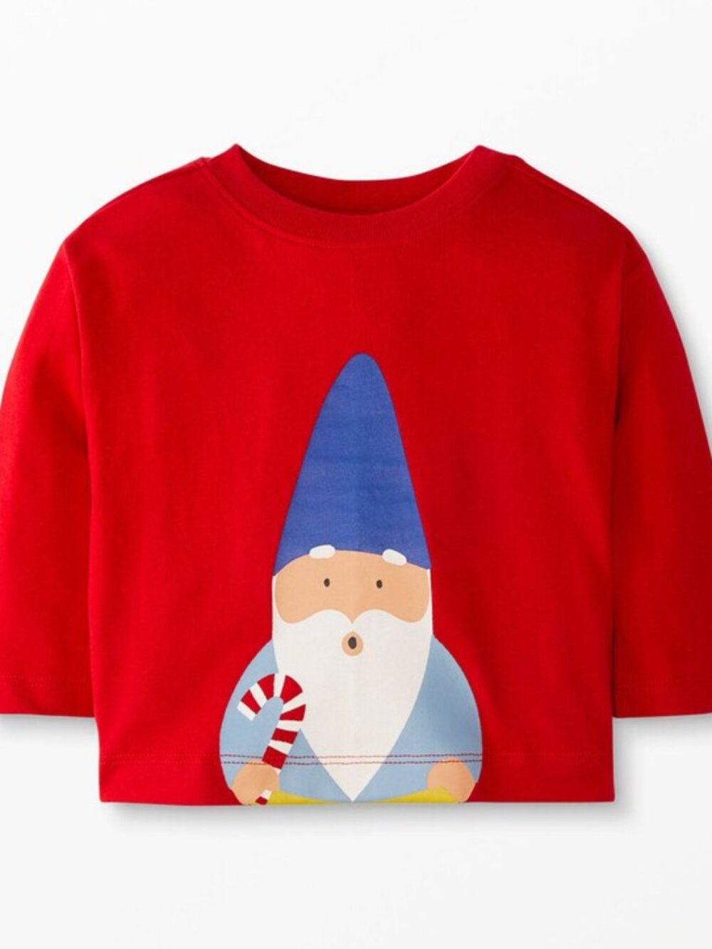 Hanna Andersson Baby Boy Red Long Sleeve Cotton Gnome Graphic Tee Size 3-6 M New